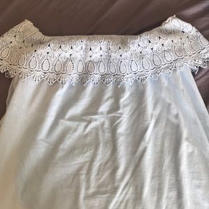 Blue off shoulder dress